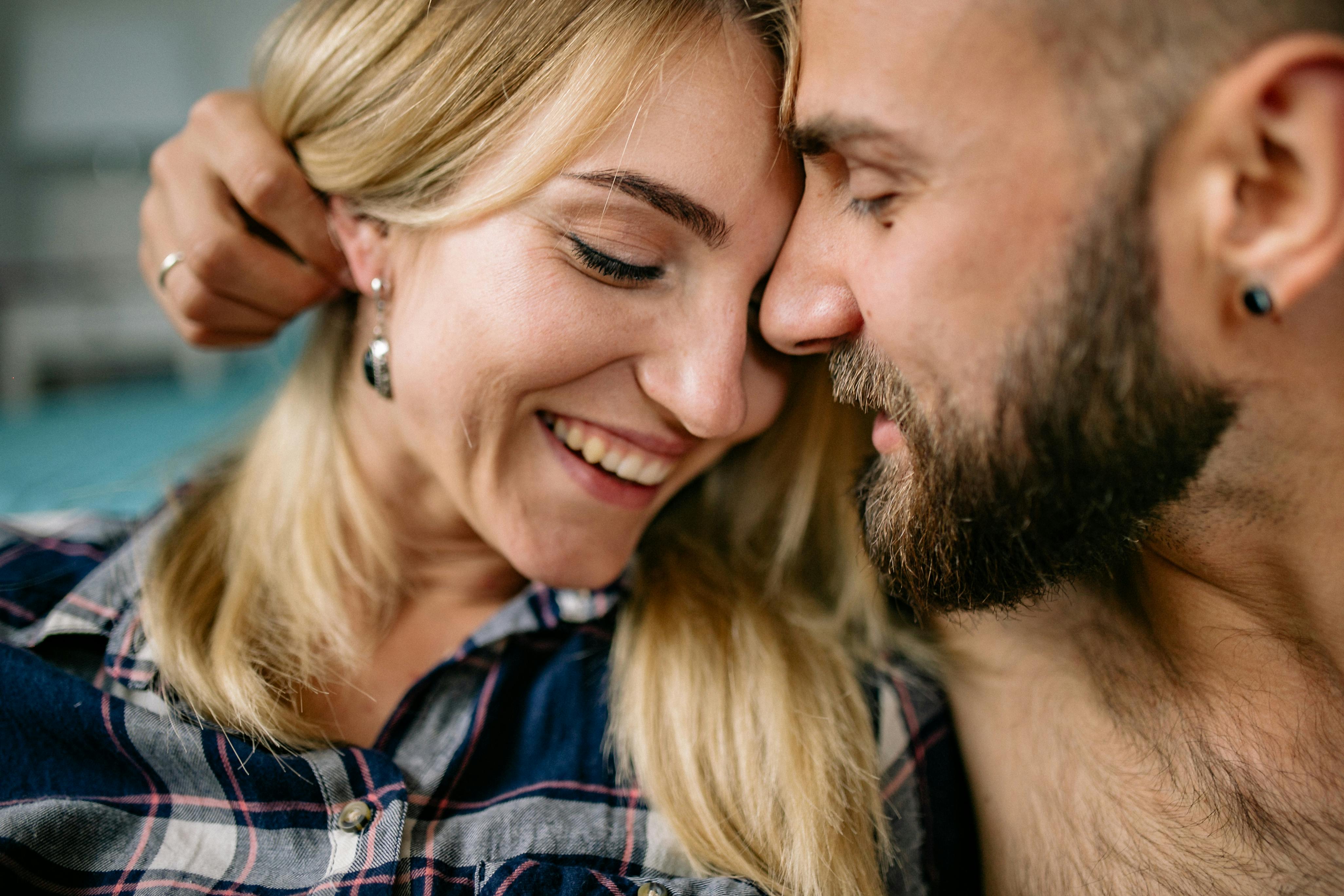 Lovers having cute moments