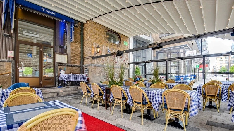 A person holding two sandwiches in their hands