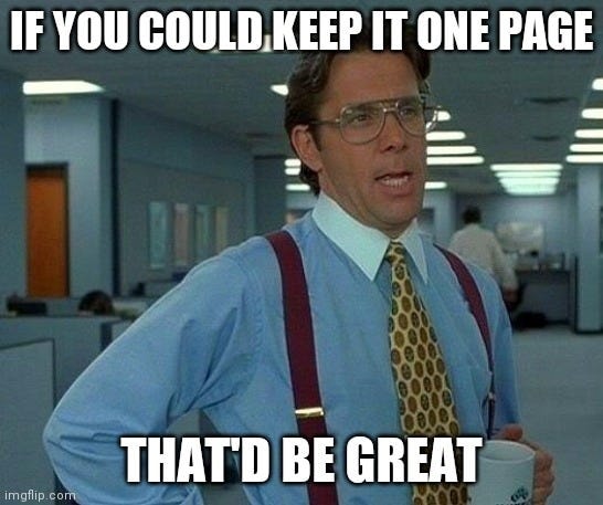 Meme poking fun at how cover letters often feel like an impossible task for job seekers.