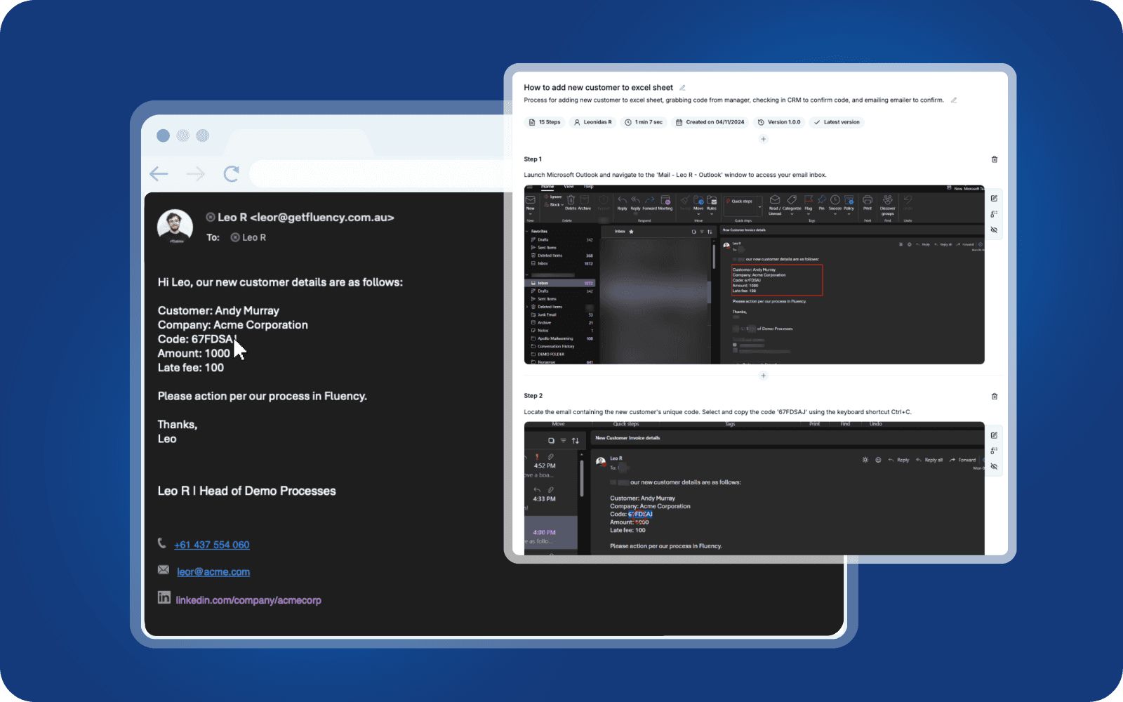 Fluency's AI model automatically generates documentation.