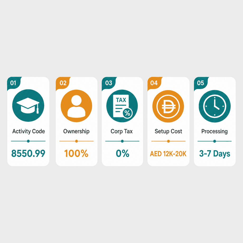 Infographic: Educational Quality Assurance Services Business License in Dubai: Cost and Requirements