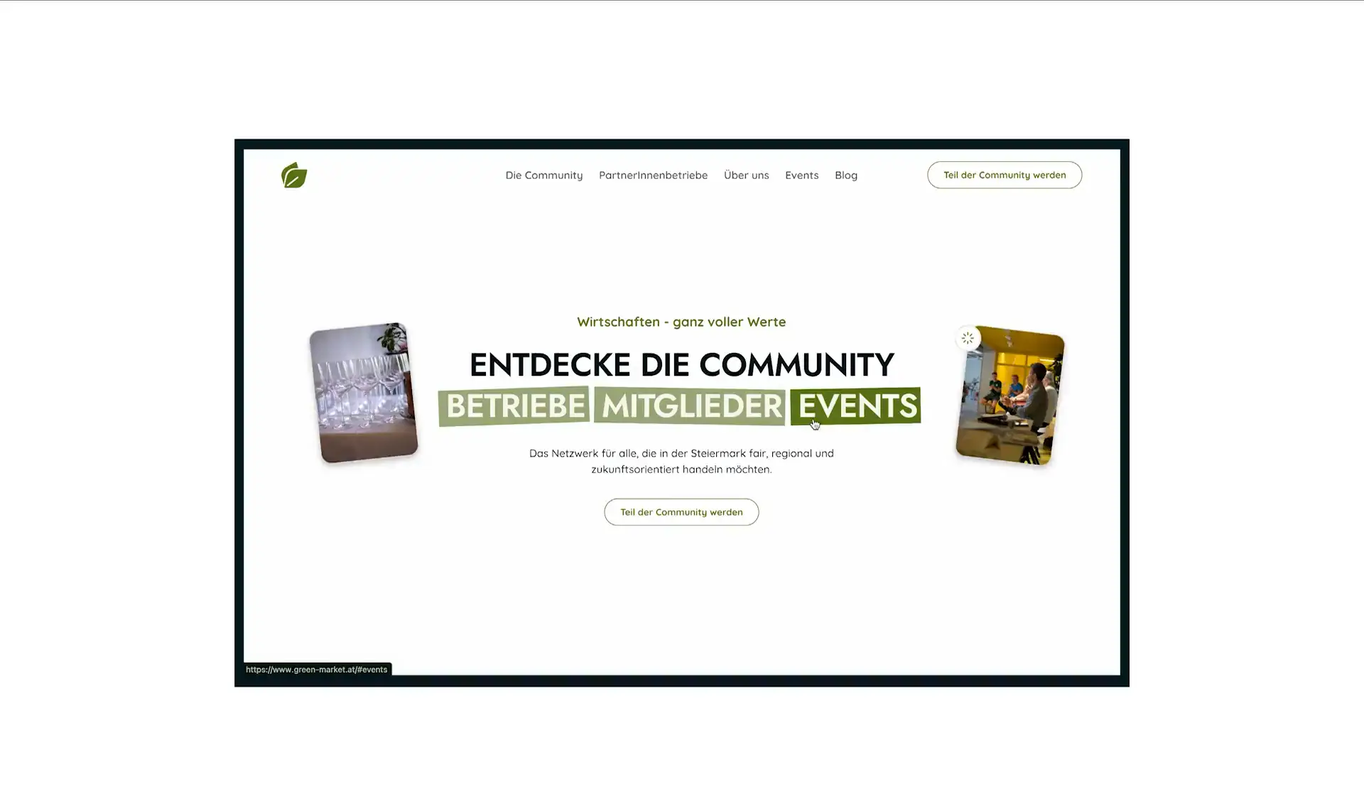 Ein Bild vom Webdesign von green market.