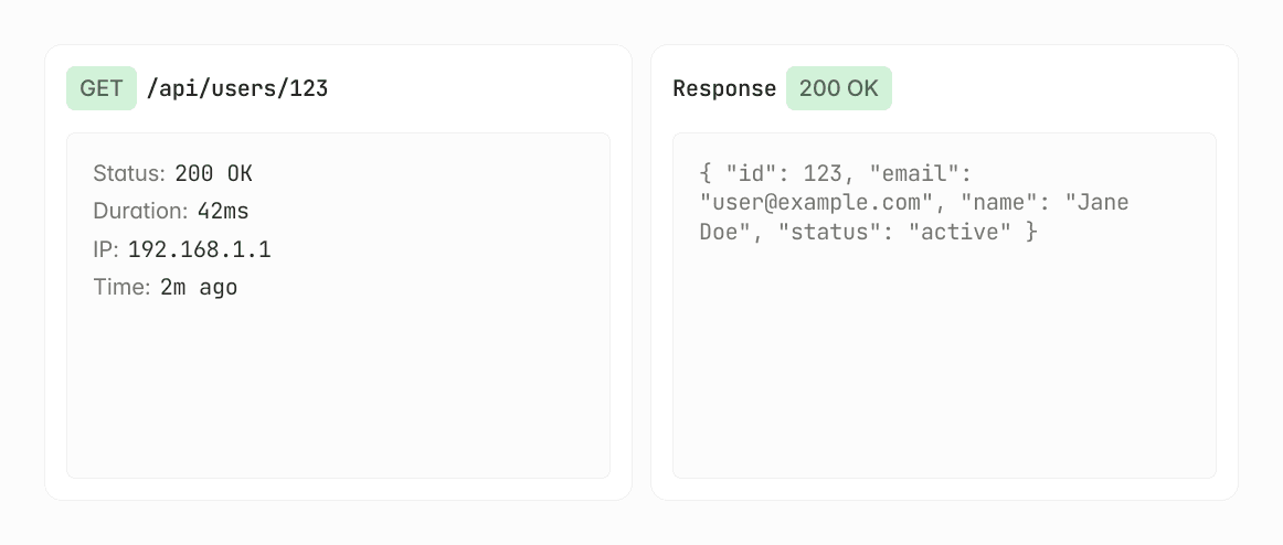 API GET request to /api/users/125 shows status 200 OK and returns user data.