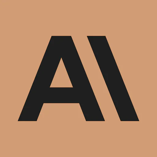 Claude AI logo: Bold black letters "AI" on a light brown background. Represents artificial intelligence tools like Claude used by Lucas Ostrowski for automation and no-code solutions in his work with platforms such as Make.com, Monday.com, and Notion.