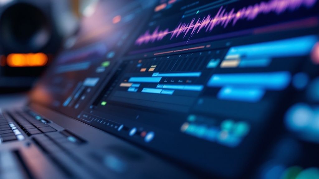 A beginner's digital audio workstation setup showing a clean interface with virtual instruments.