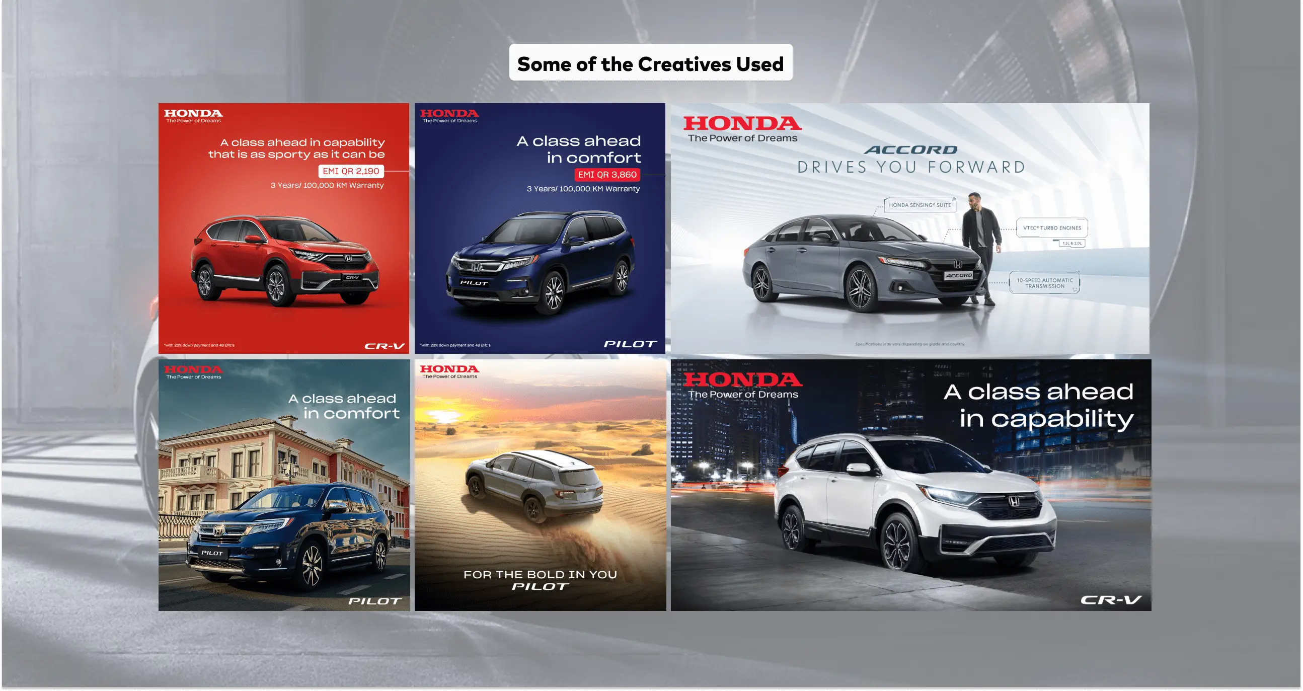 Honda Case Study Campaign Creatives