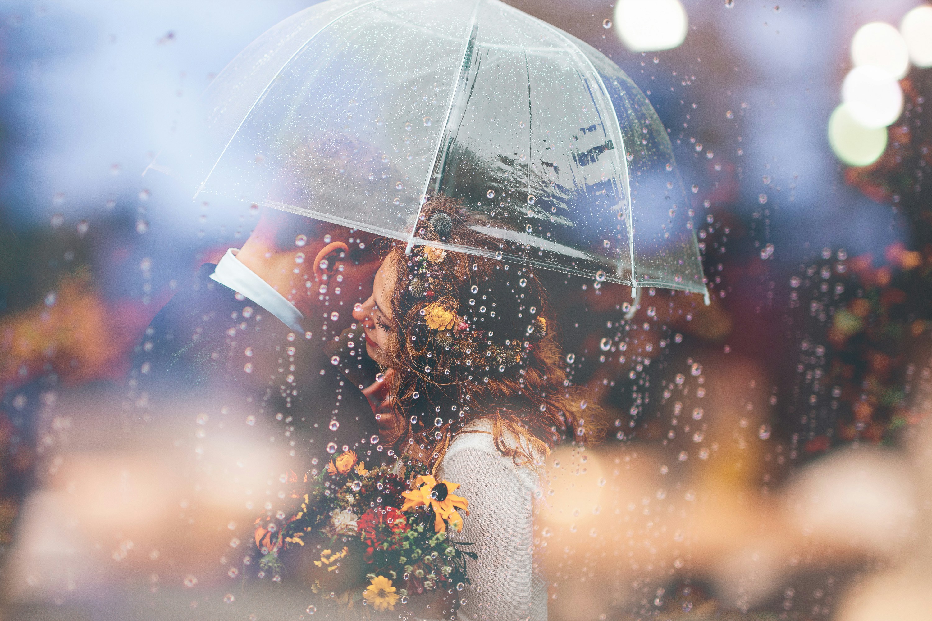 lovers under umbrella