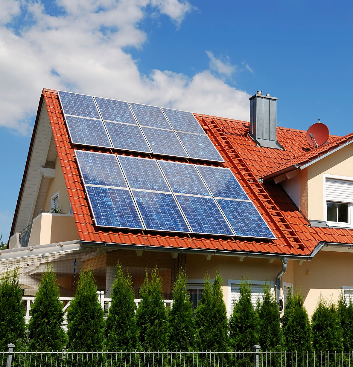 Solar panels installed on a residential rooftop in Yorkshire