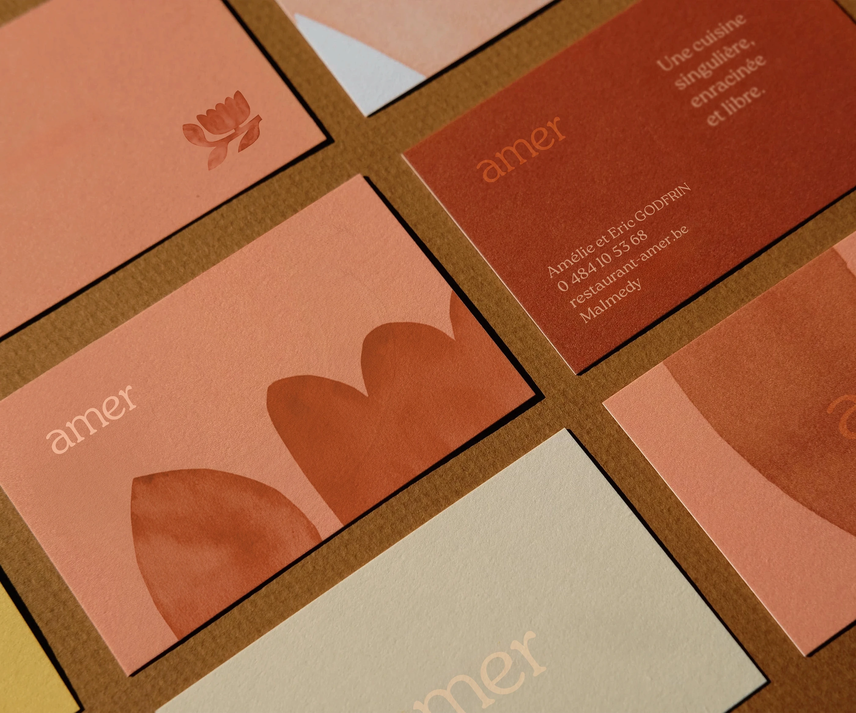 papetrie du restaurant amer à malmedy. Carte de visite