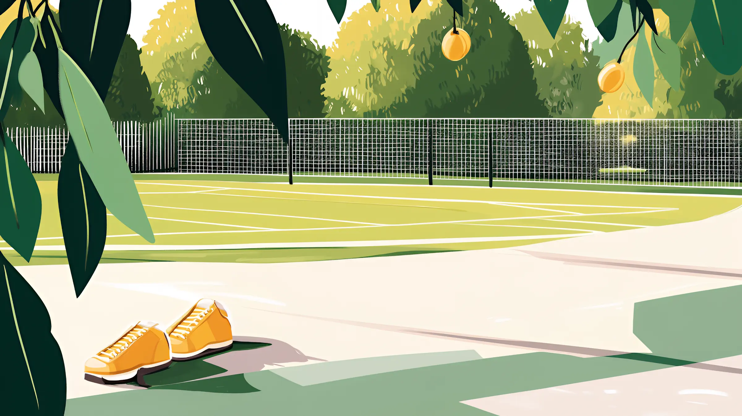 Illustration of a tennis field