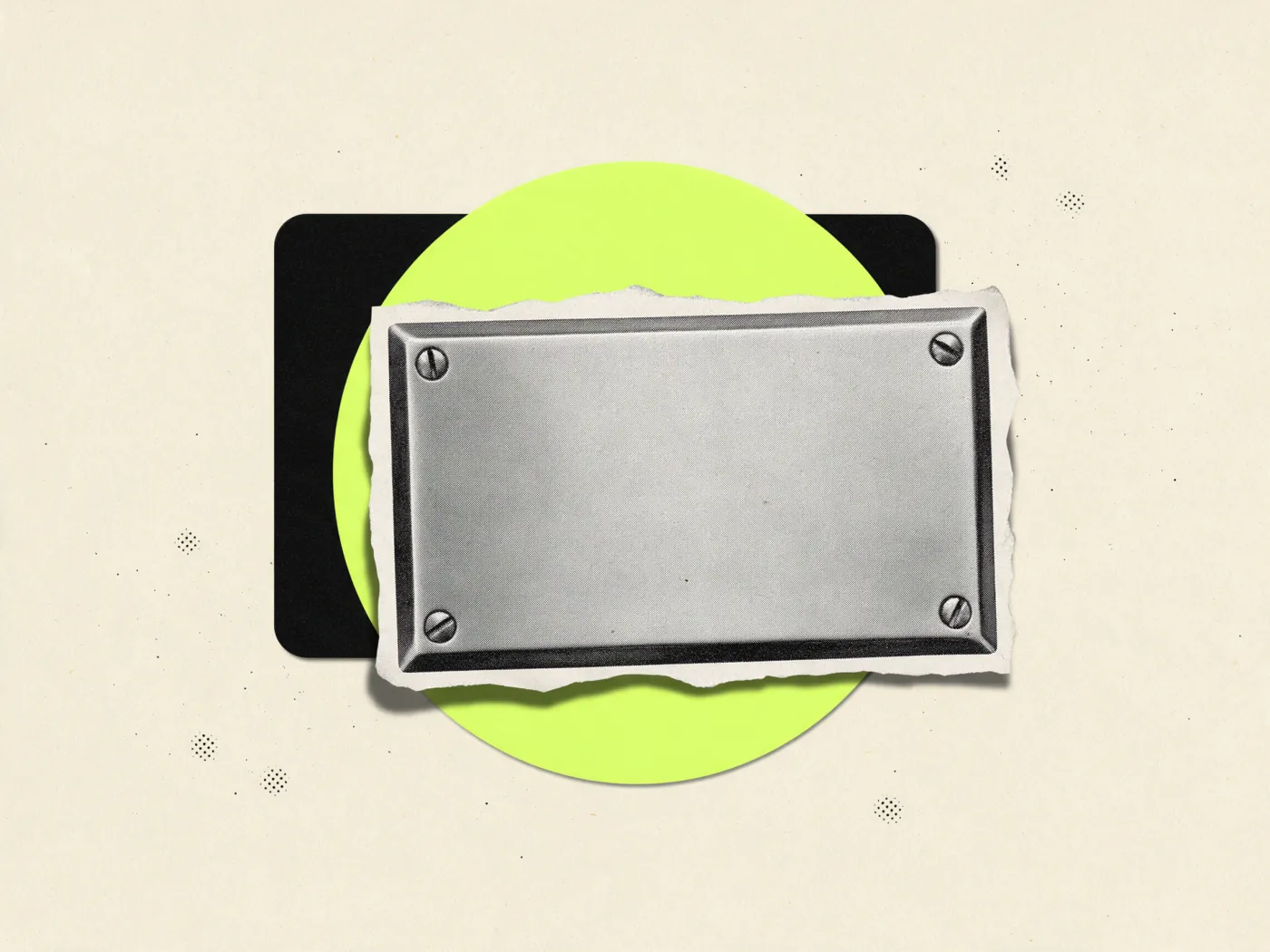Placa de latão vintage em branco sobre círculo verde, a condição de instituição de pagamento que o site declara