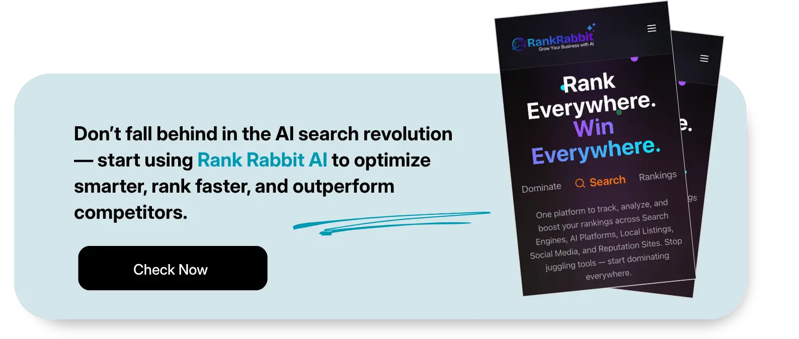 Call-to-action for Rank Rabbit AI