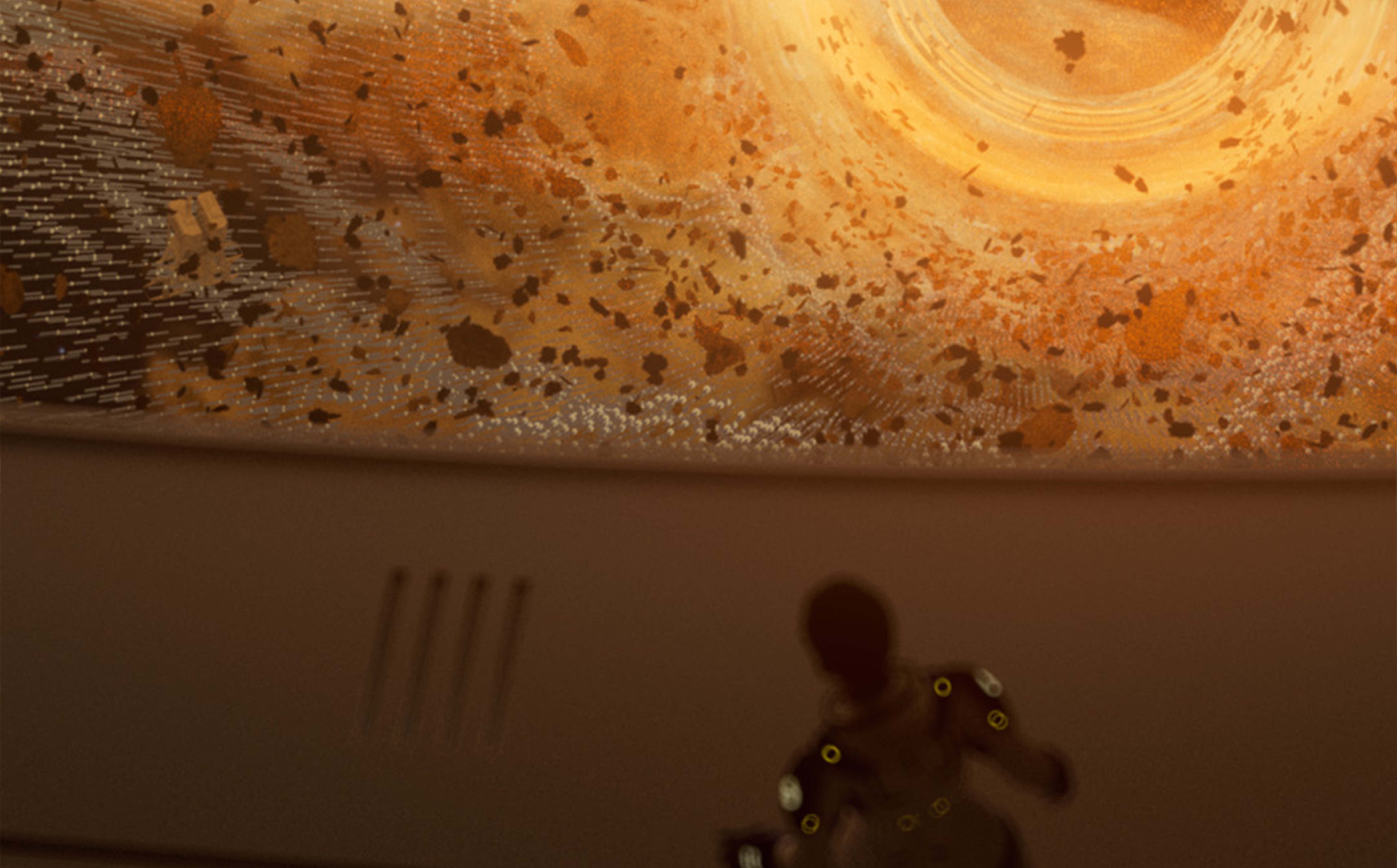 A green butterfly rests on a flower.