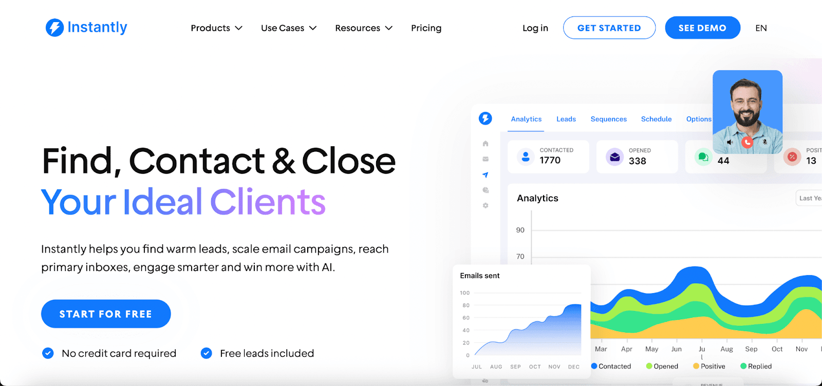 Instantly homepage