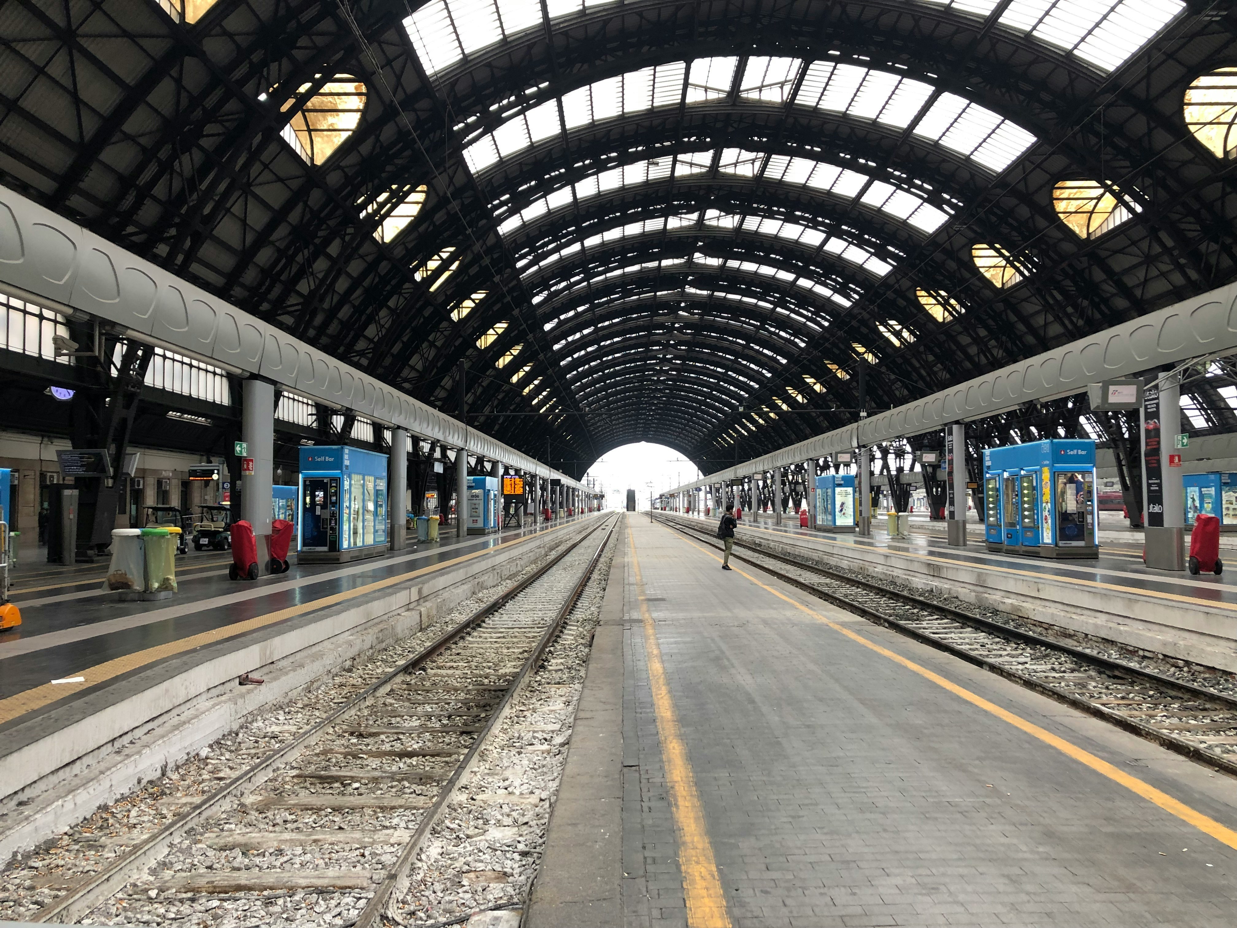 train station with people walking