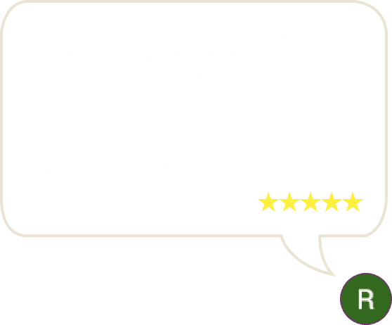 5 star Review card of Rif