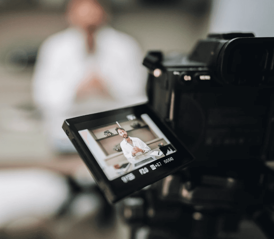 Filming a healthcare video for digital content