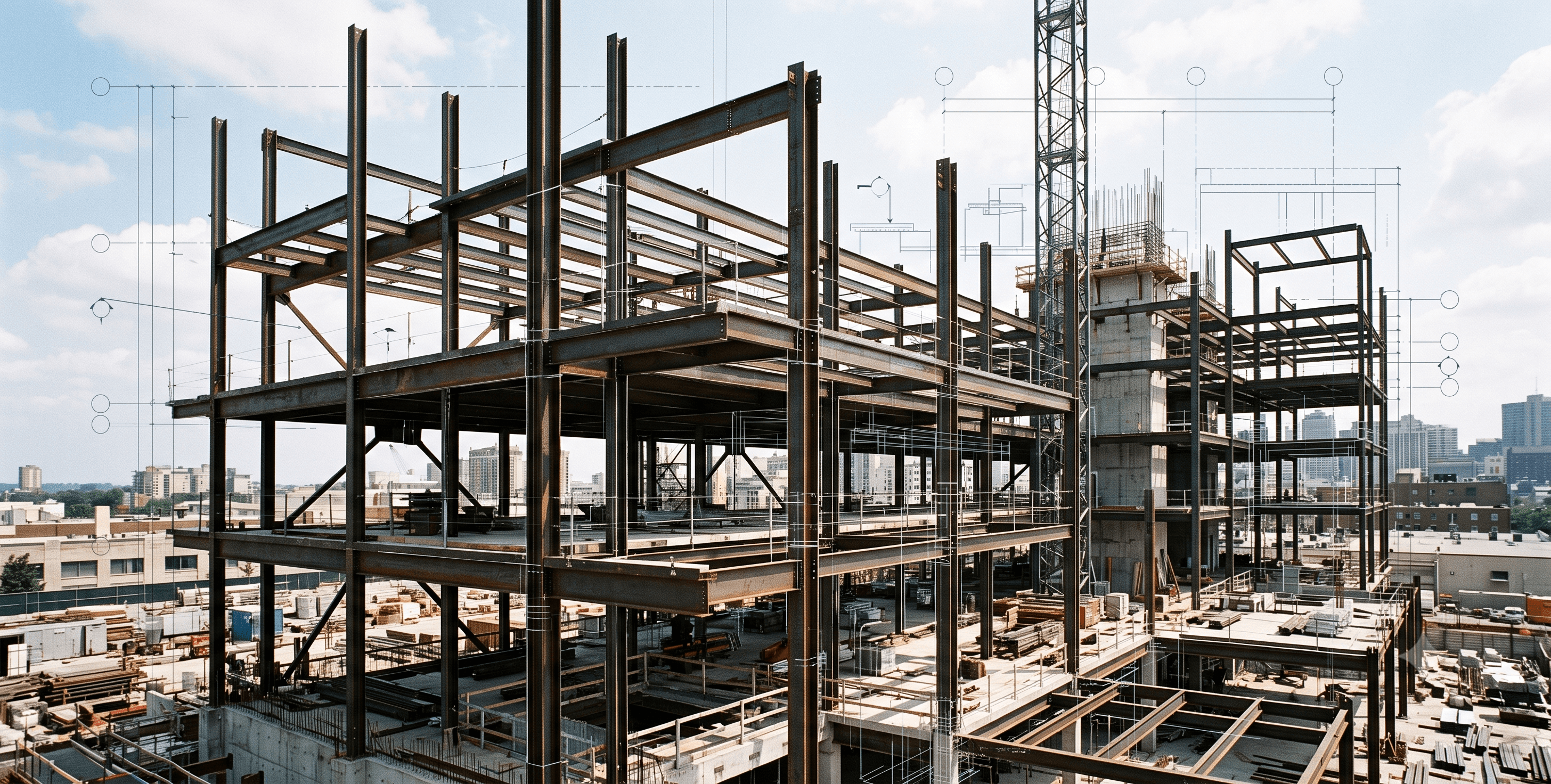 Construction site with steel framing representing design-build delivery