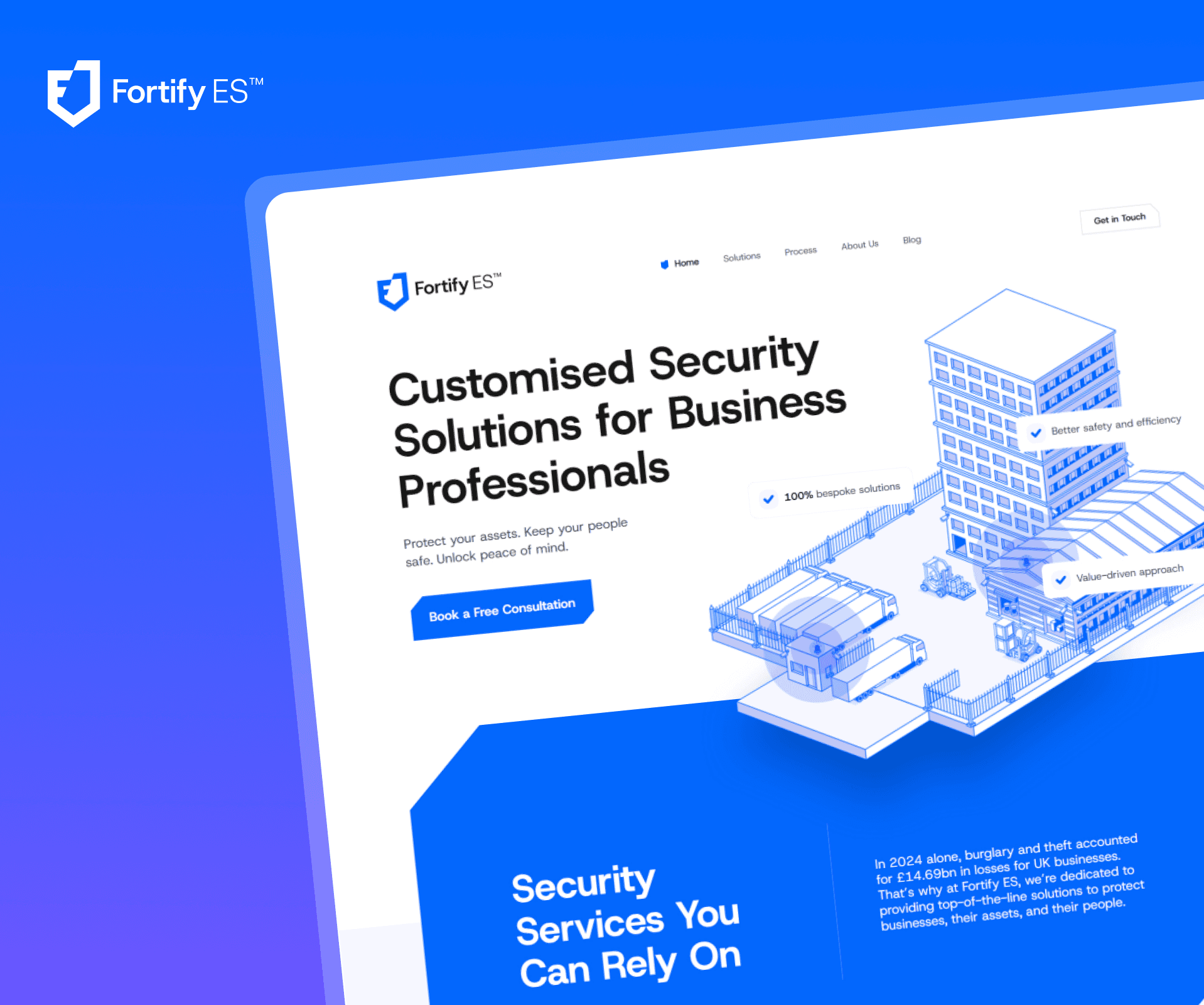 Image presenting a hero section of Fortify ES website