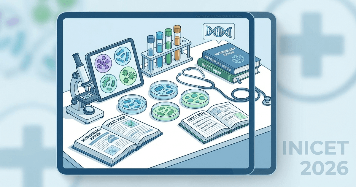 Cover: How to Study Microbiology for INICET 2026: High-Yield Bacteriology, Virology, Culture Media and MCQ Strategy