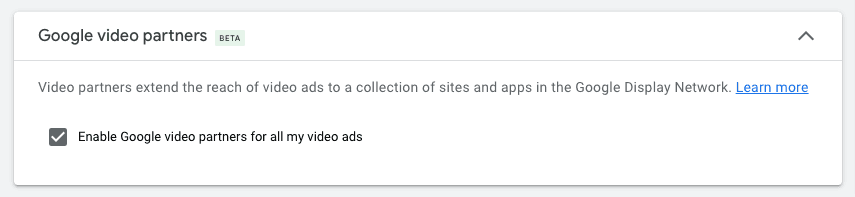 How to disable Google video partners
