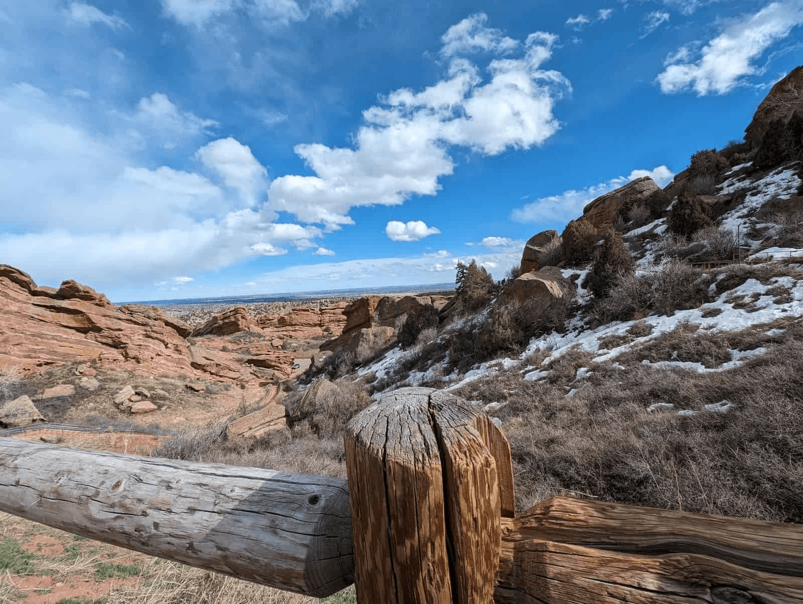 a rocky landscape on a sunny day with blue skies in Denver, Colorado