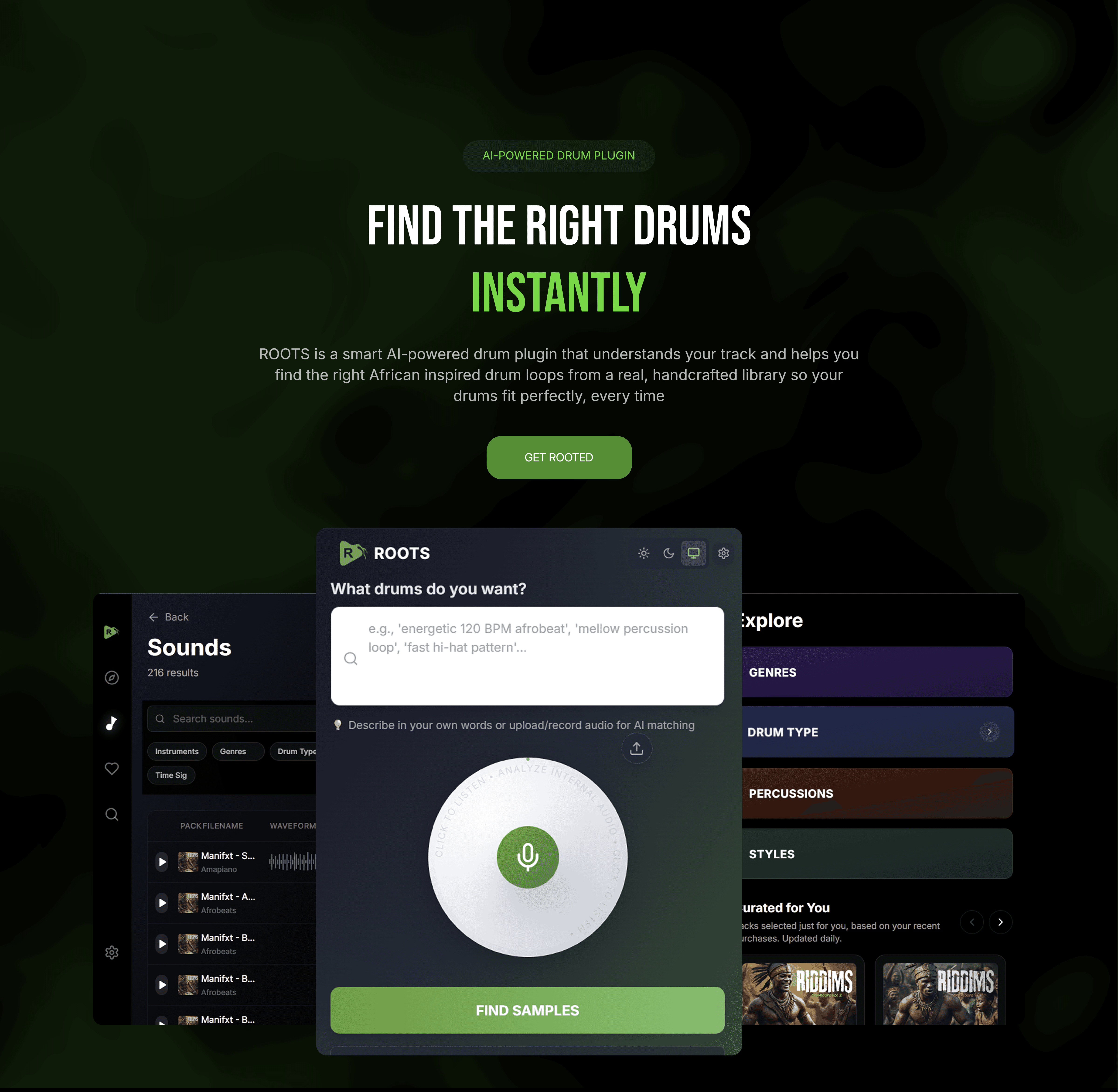 Root AI Landing page