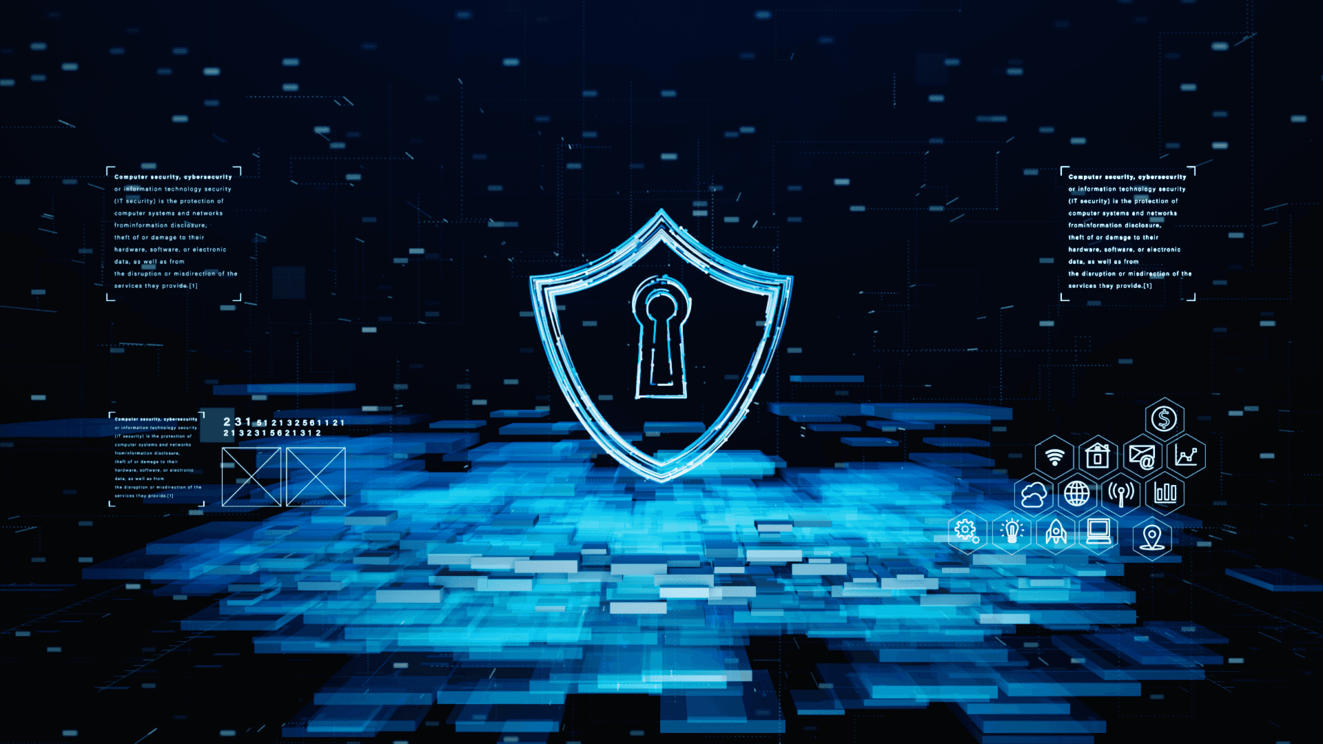 Cybersecurity dashboard showing business threat alerts.
