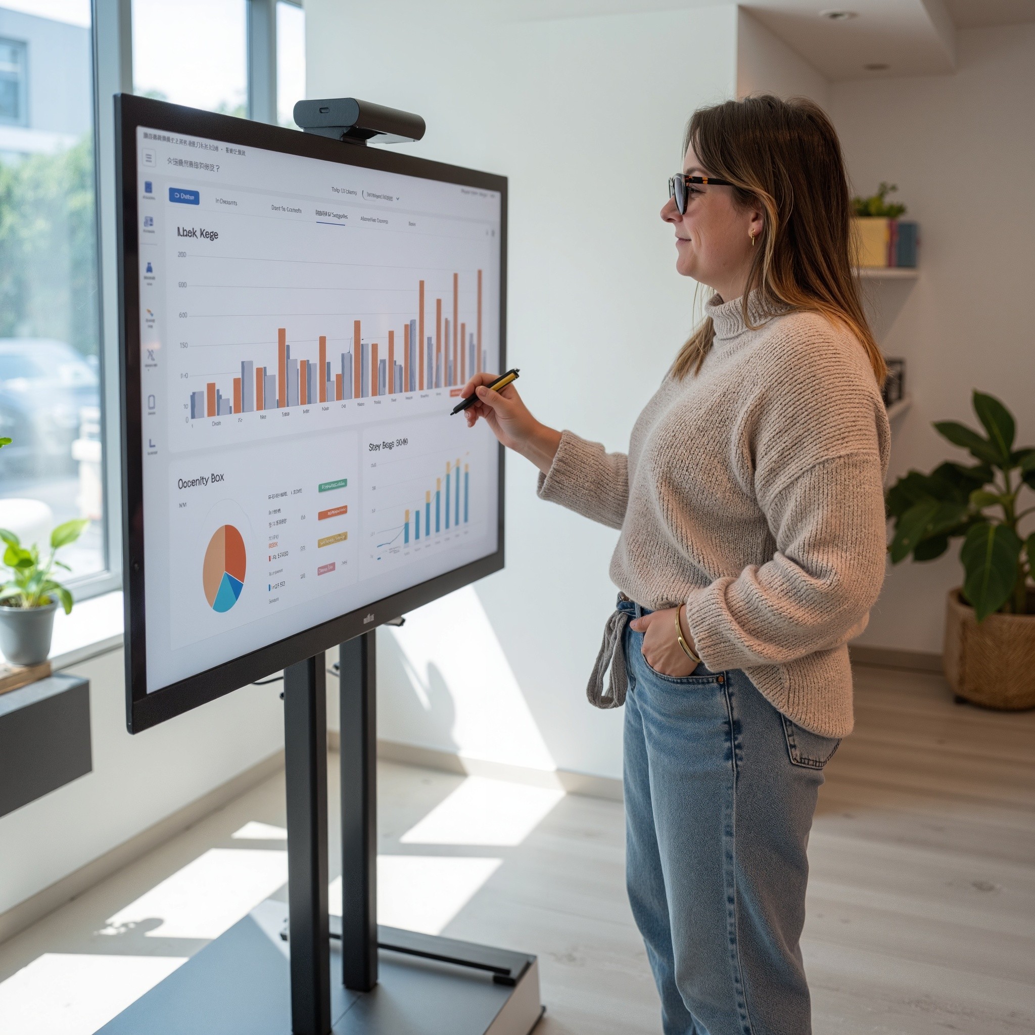 Camille Dawance en train d’analyser des indicateurs de performance sur écran, illustrant le suivi de KPI dans une entreprise structurée