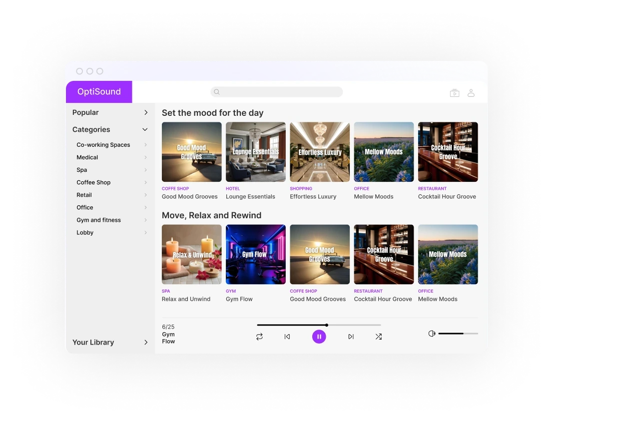 Tablet displaying a user interface with a grid of images and menu options, featuring a modern, clean design.
