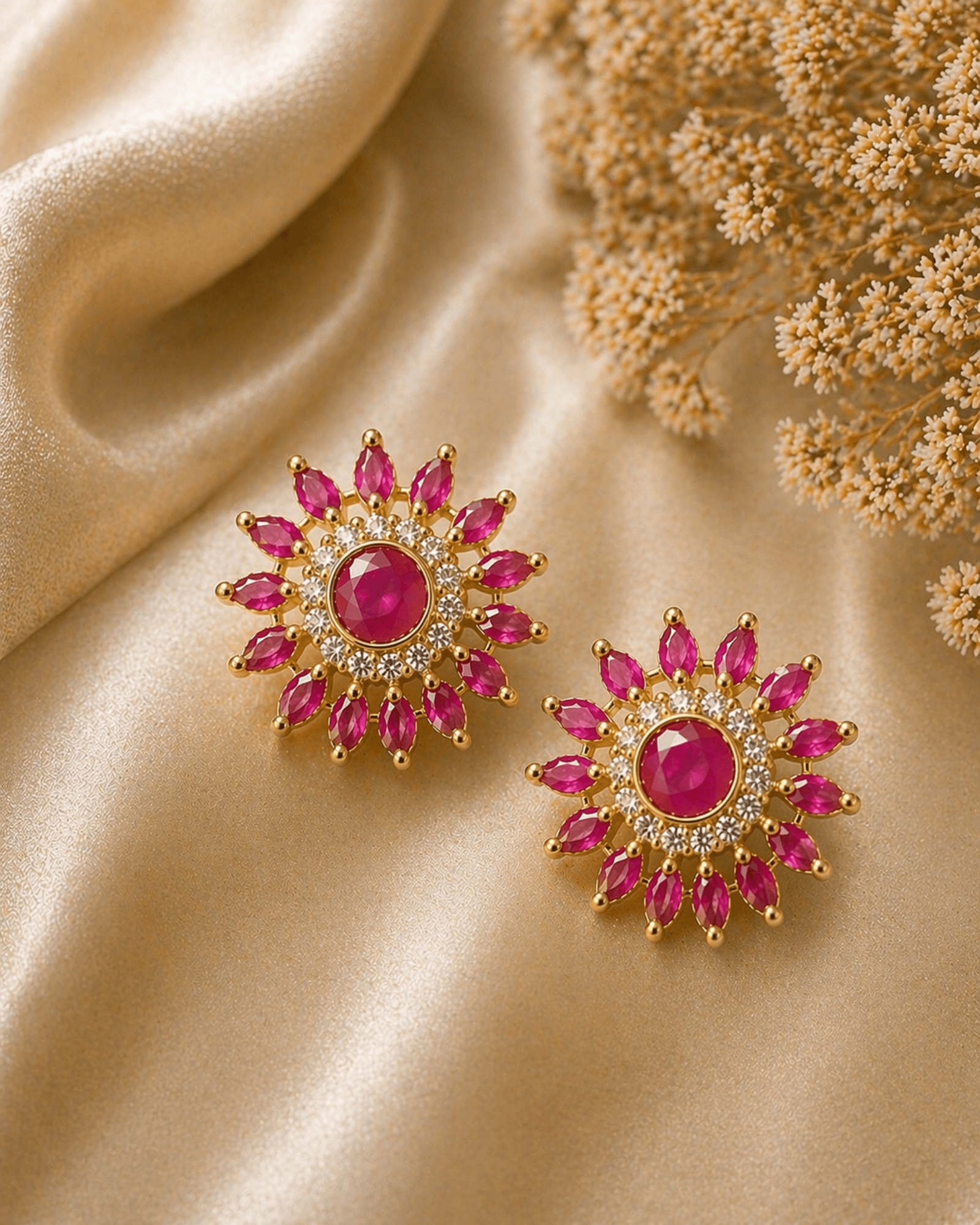 Ruby encrusted earrings