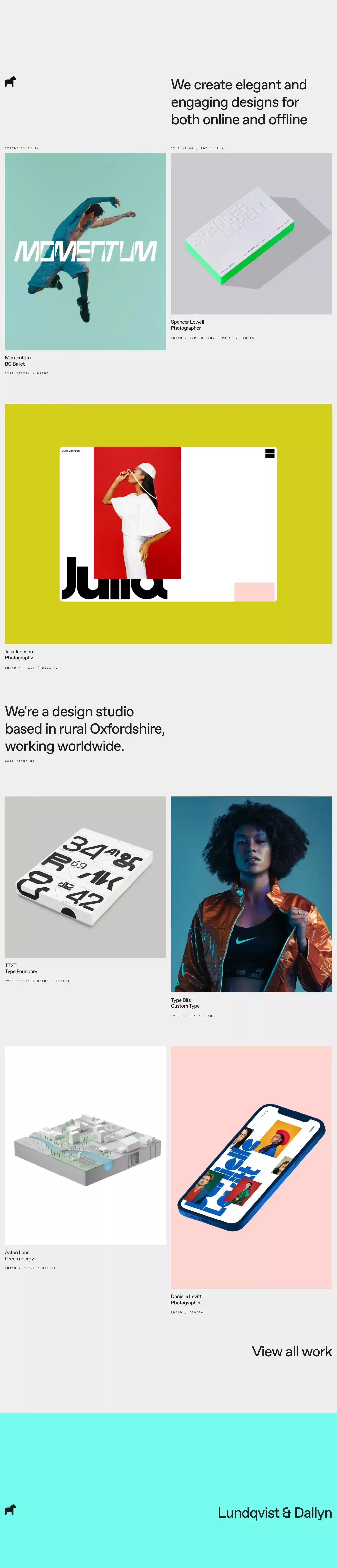 Art Direction/Design portfolio page screenshot showcasing Design design