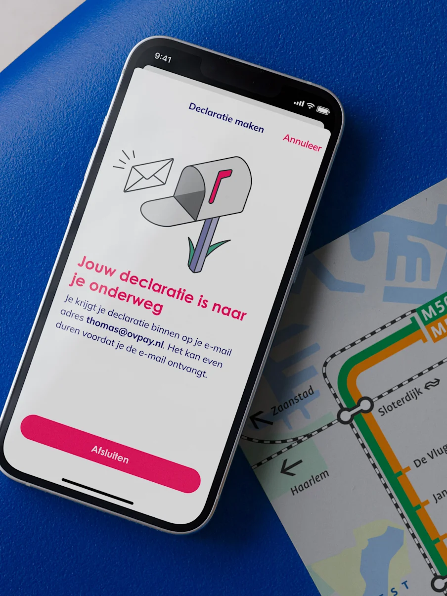 OVpay app reimbursement screen on iPhone