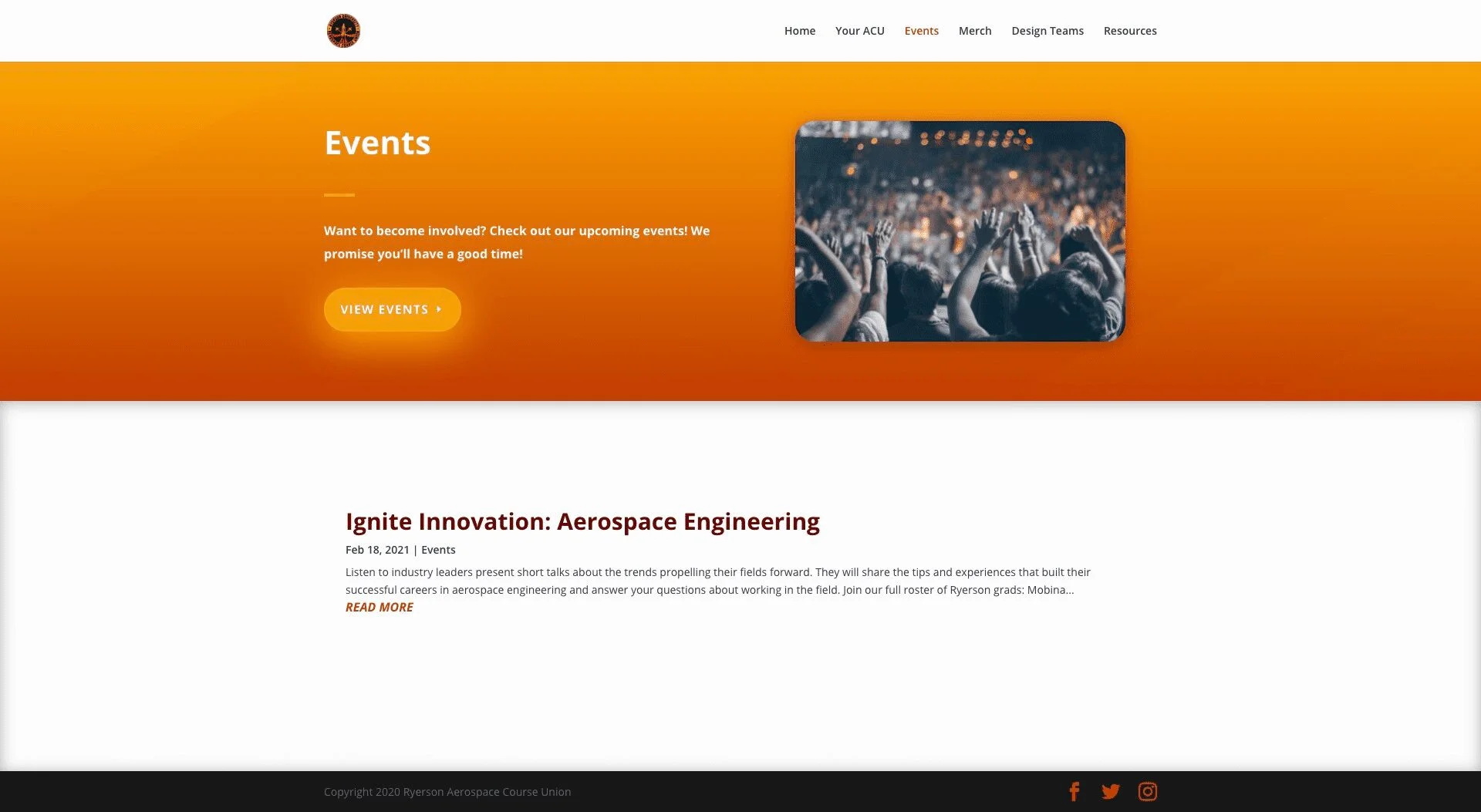 Event Page aerocu website developed & designed by Dreams Agency Mississauga, Ontario