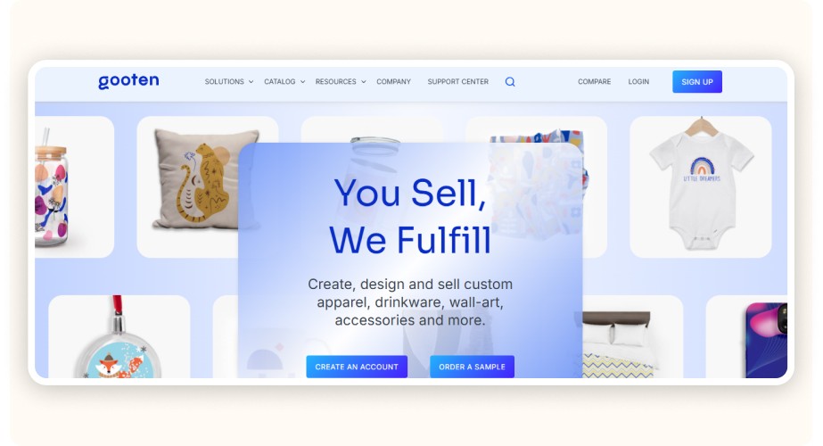 Gooten homepage&nbsp;