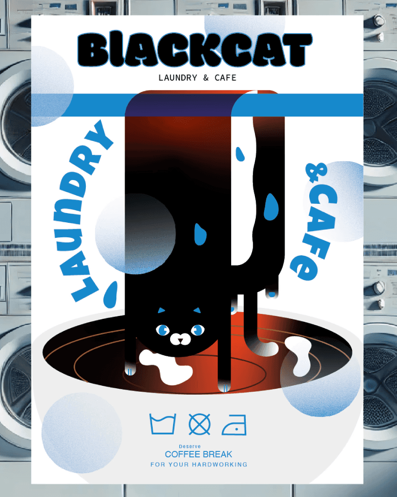 Minimalist coffee can design in hand – black and white packaging with bold typography