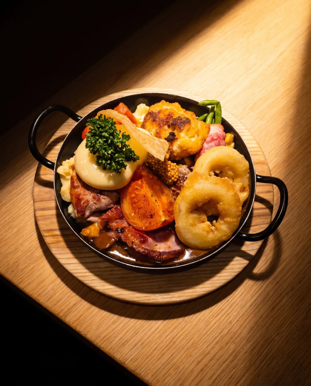 Regional dish served on a wooden table