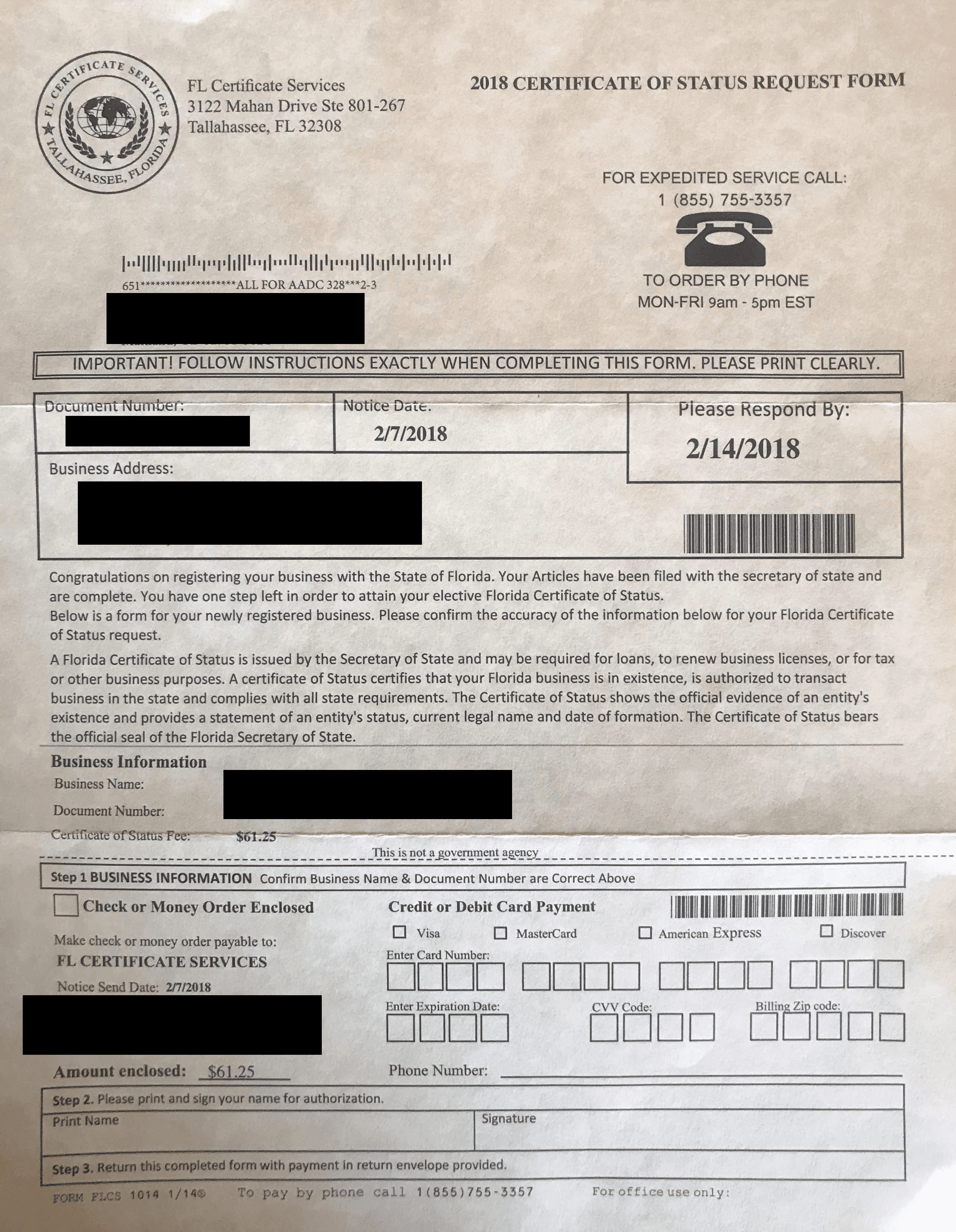 How Much Is a Fictitious Business Name in Florida - optional add on fees