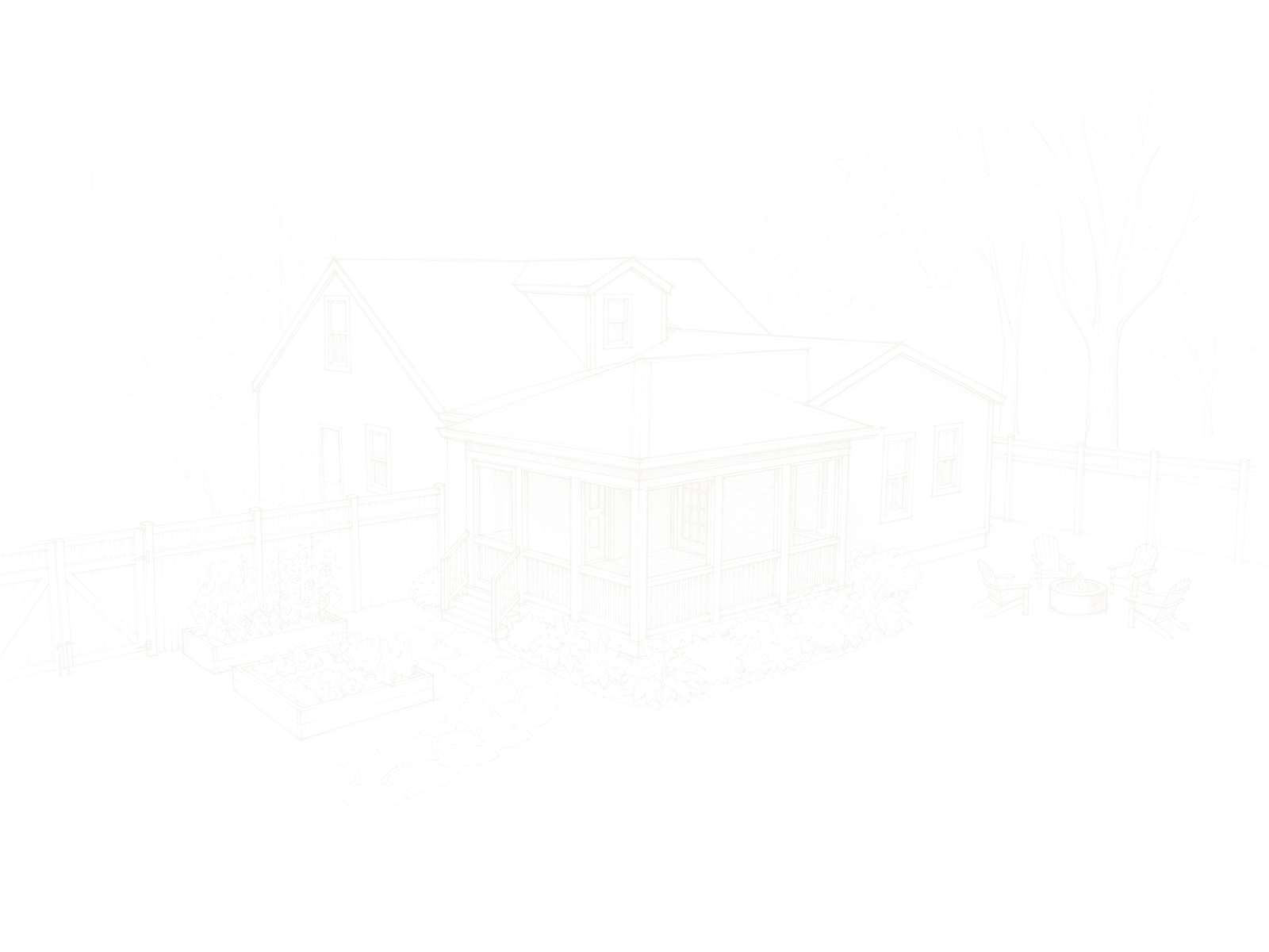 Working sketch of an existing house