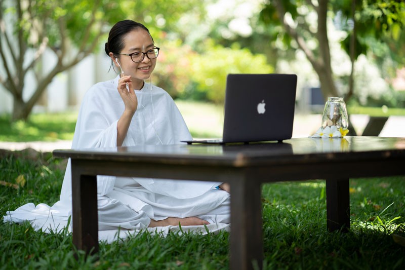 Bride and groom during a wedding ceremony.