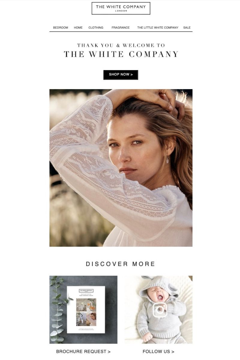 the white company welcome email