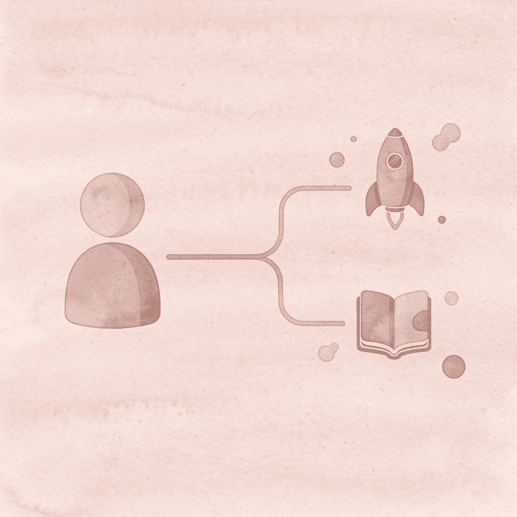 Speech bubble icon splitting into two paths representing the two forms of Arabic spoken in Egypt