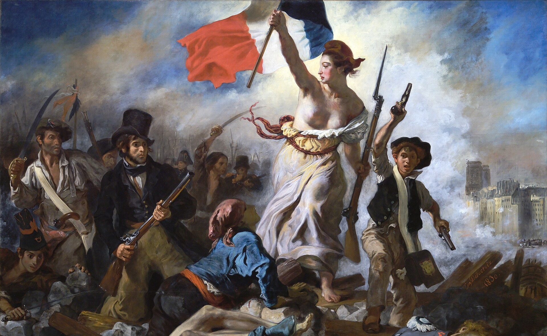法國大革命（資料來源：La Liberté guidant le peuple, Eugène Delacroix）