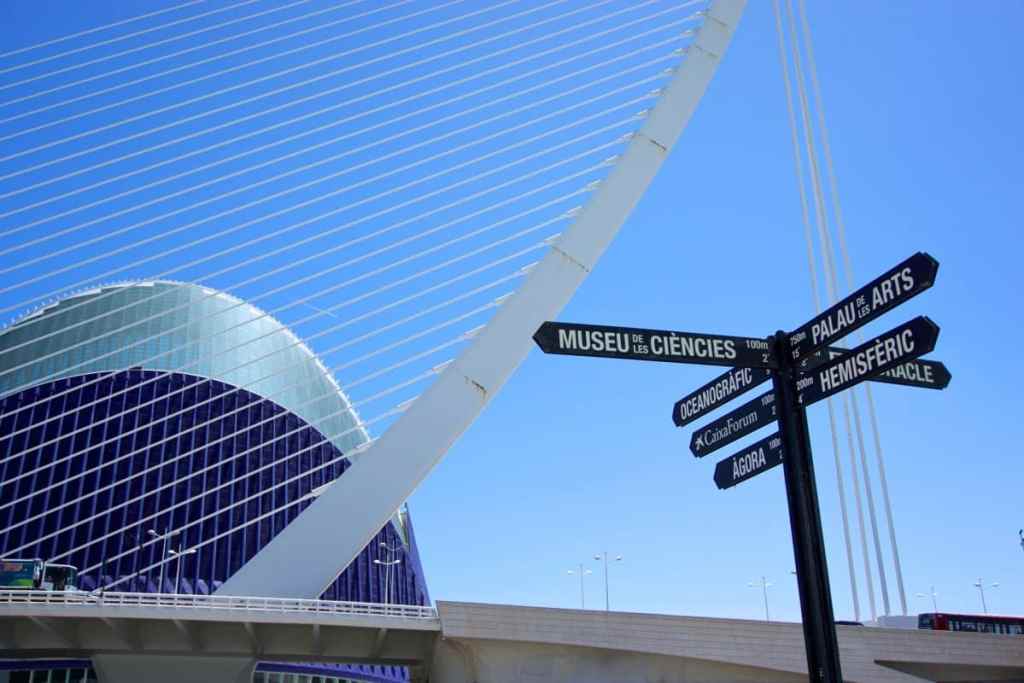 sign in the city of arts area, valencia