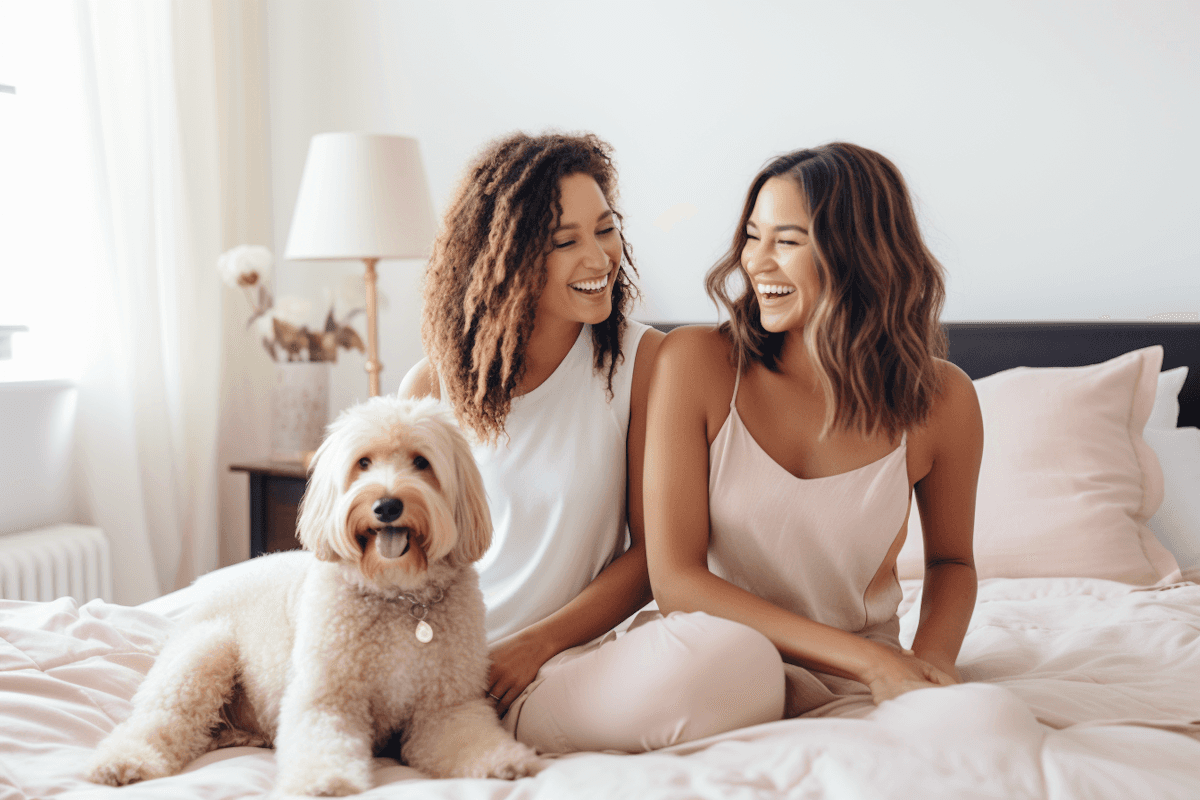 Joyful Companionship with a Fluffy Friend