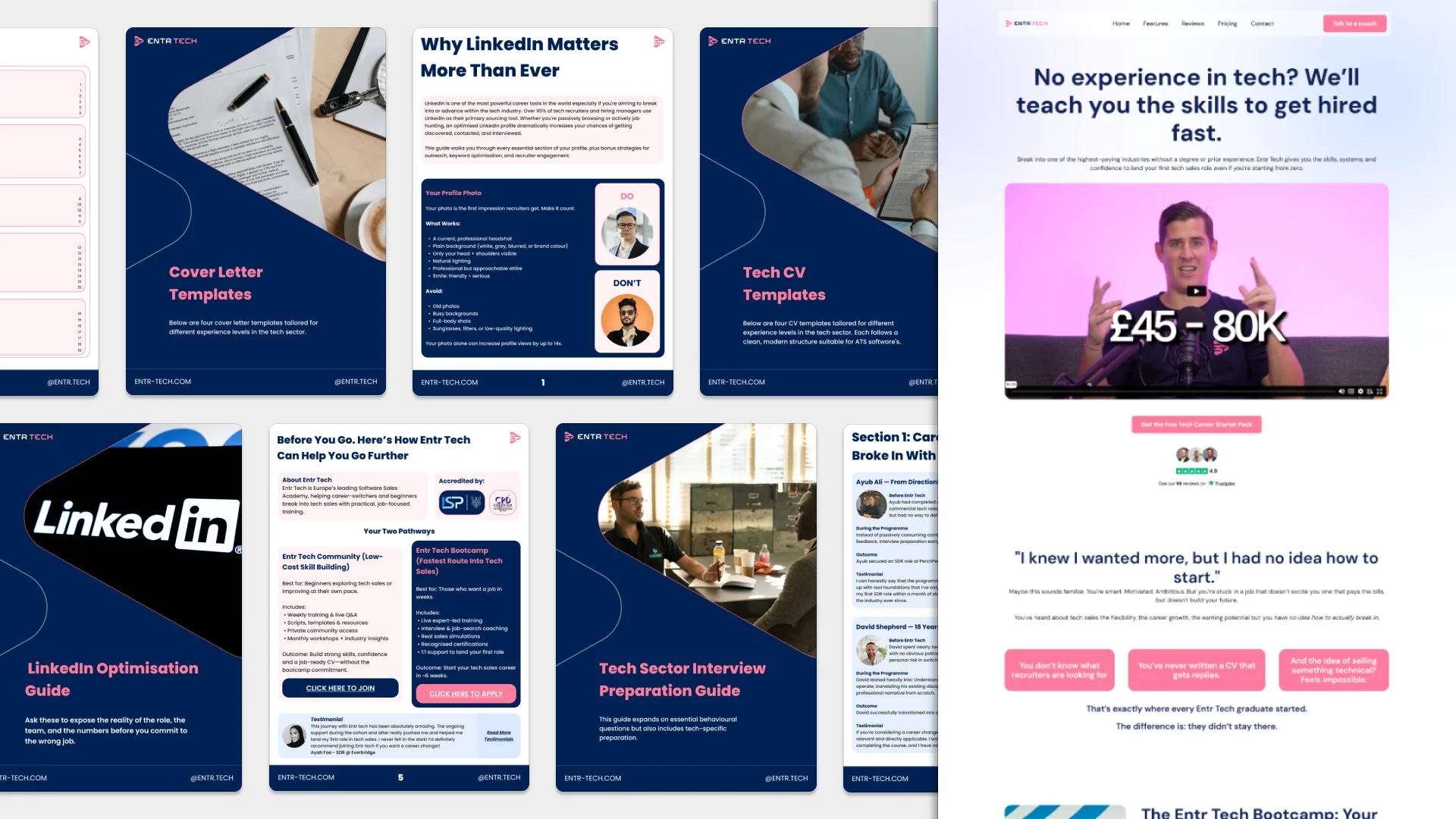 Entr Tech Lead Magnets and landing page