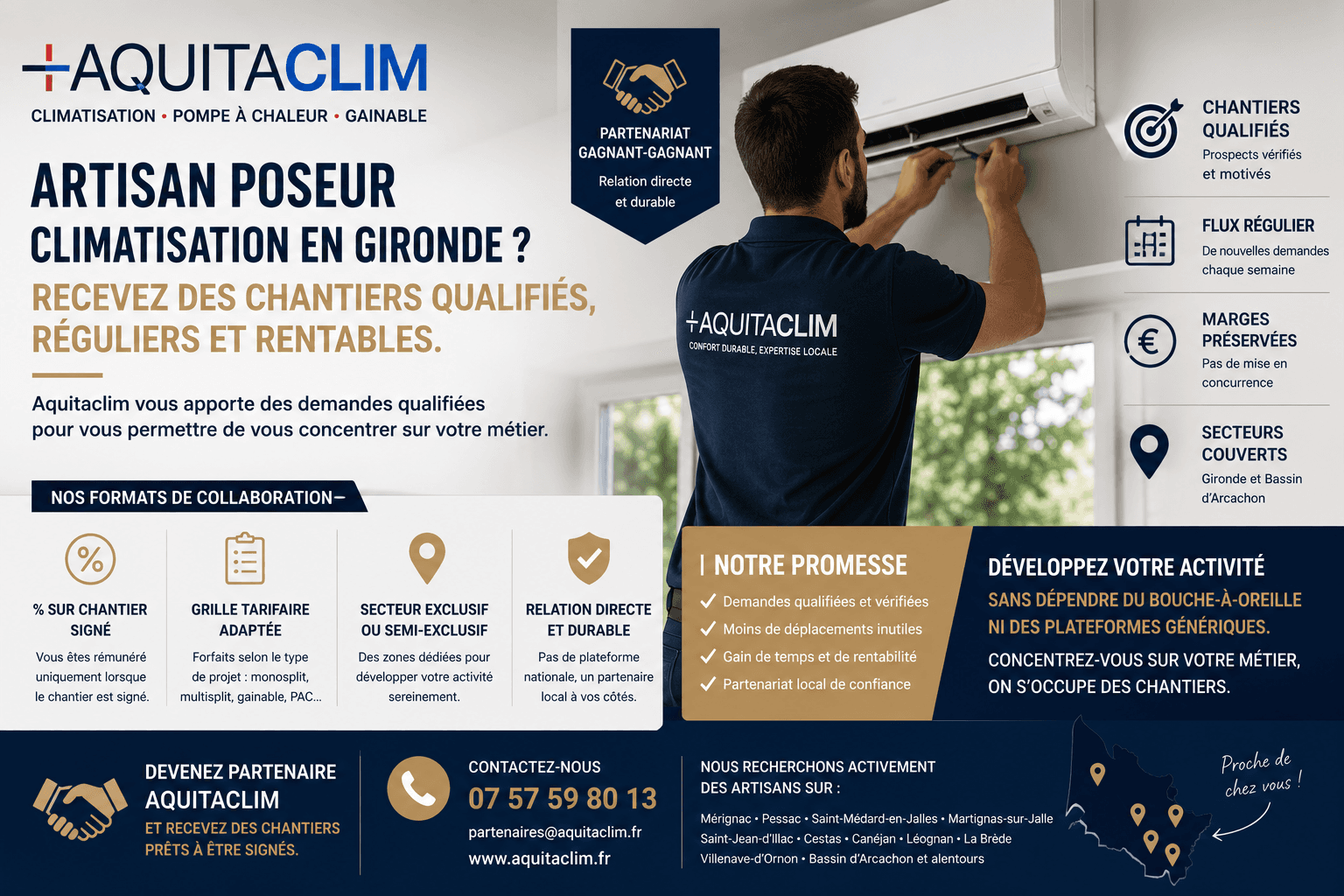 Apporteur d'Affaires Climatisation Gironde | Chantiers Qualifiés pour Artisans Poseurs