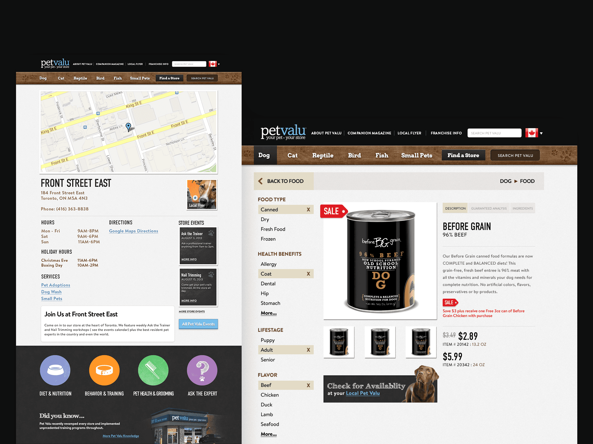 Store Locator and Product Page