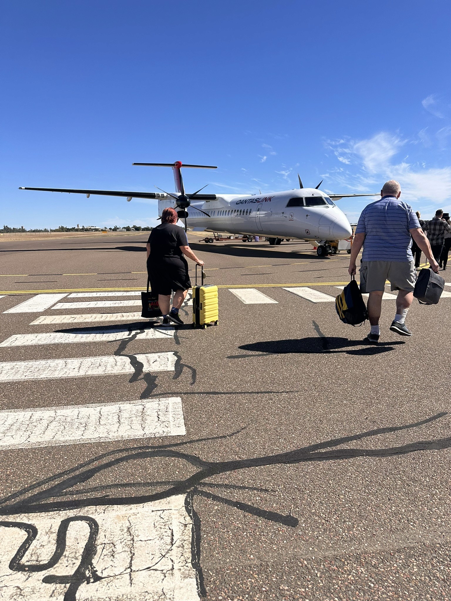 Boarding the QANTAS link plane from Brisbane to Longreach
