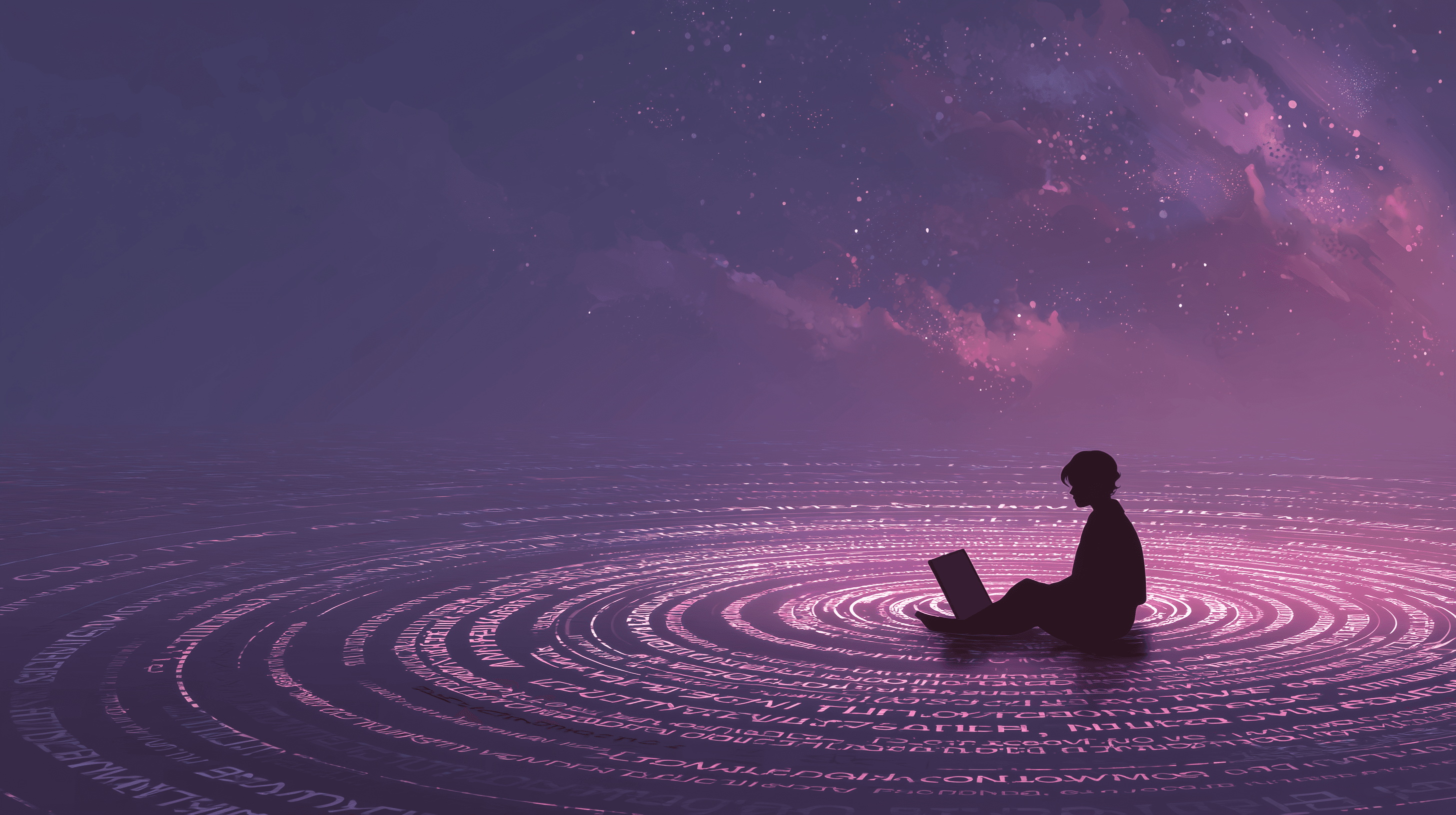 a person sits on the low-depth water with a calm and serene potrait